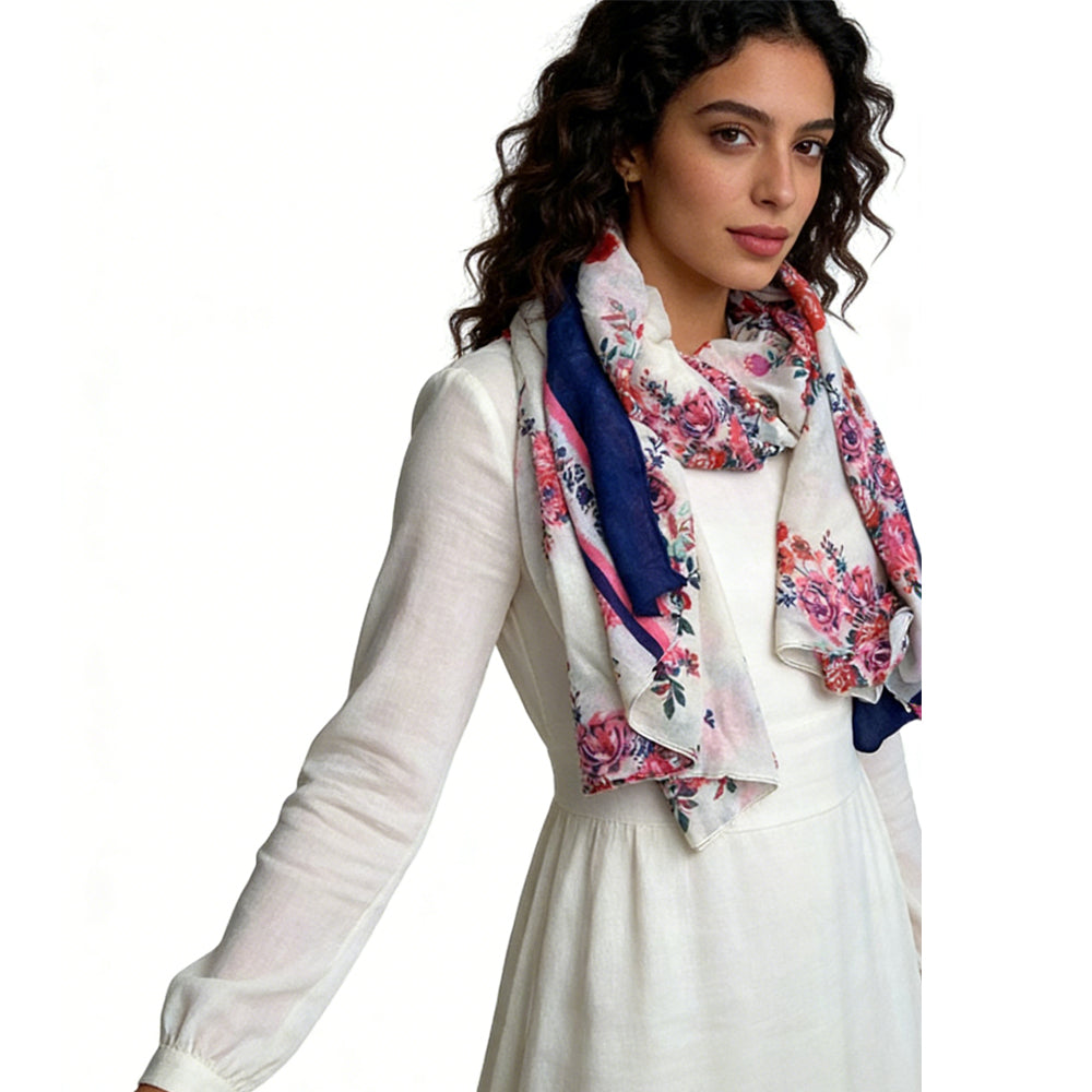 Extra-Long Floral Wrap Scarf