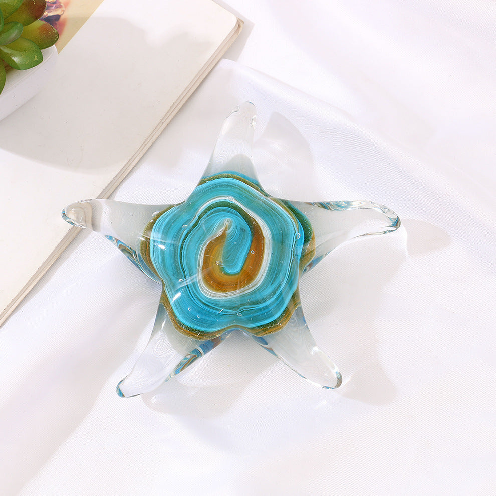 Colored Glass Starfish & Fish Ornament