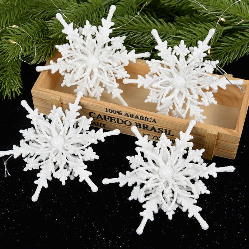 3D White Snowflake Ornaments