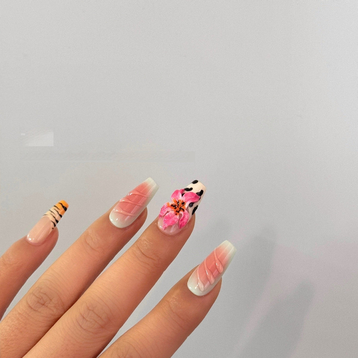 Zebra Lily Press-On Nails