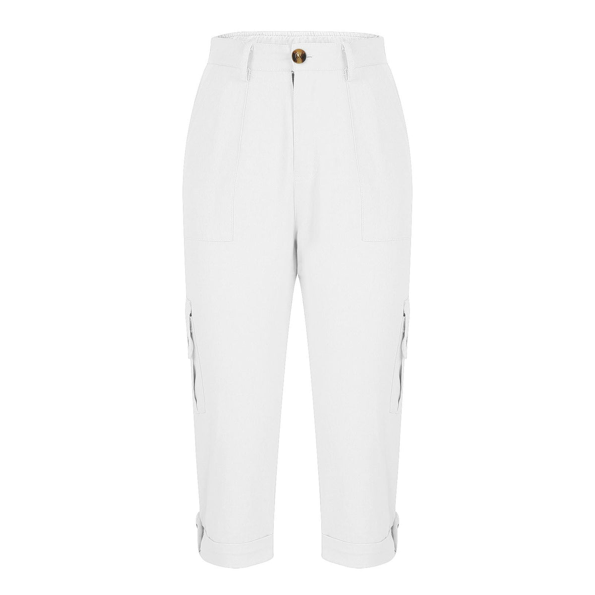 High-Waist Cropped Cargo Pants