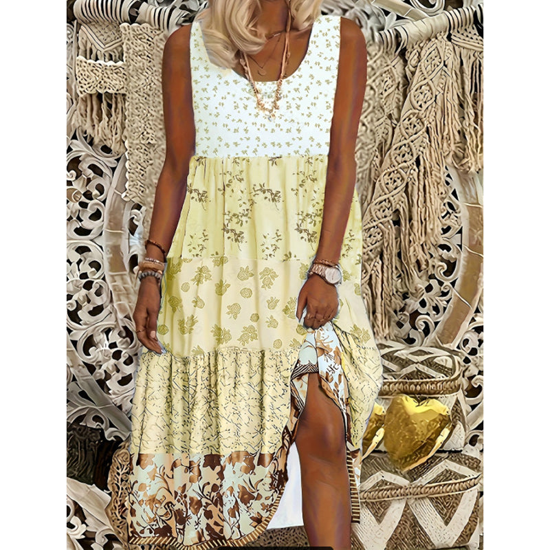 Plus-Size Boho Tiered Maxi Sundress