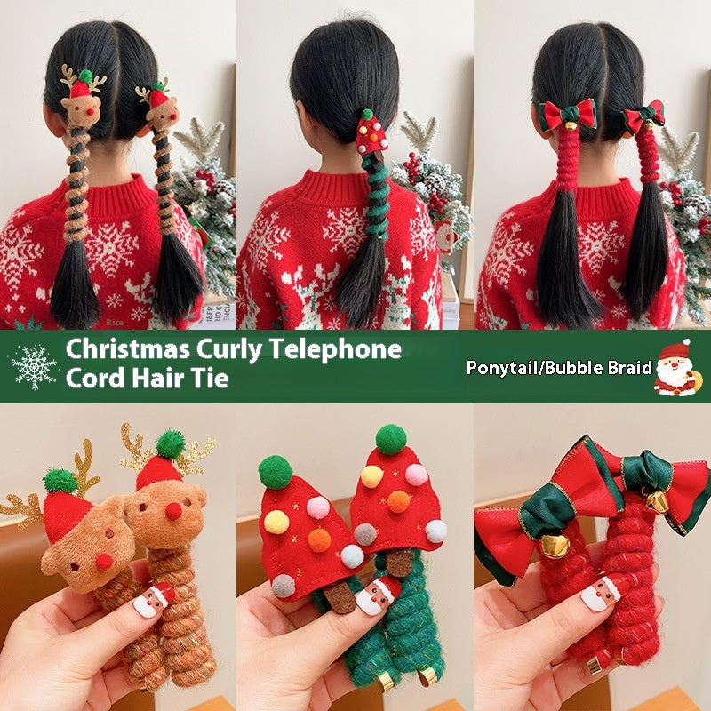 Kids' Christmas Spiral Hair Ties
