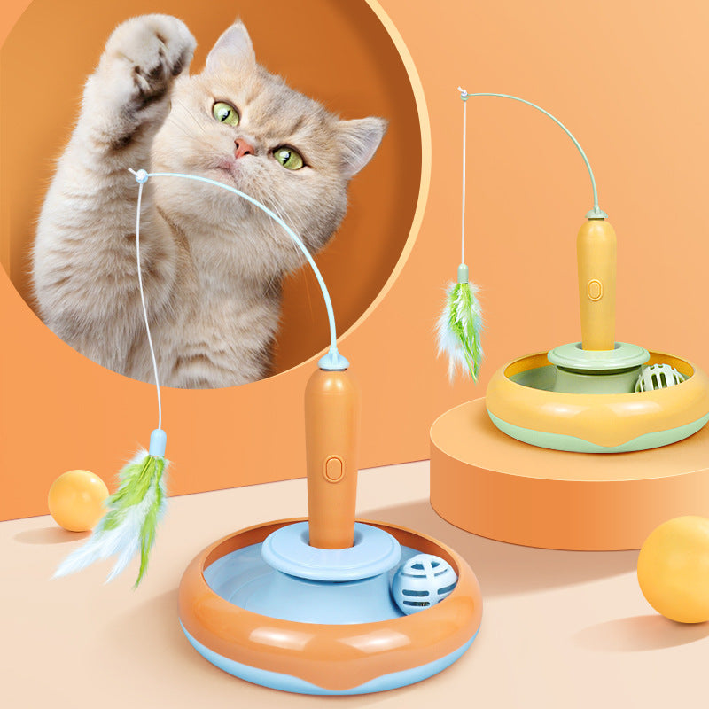 Cat Feather Turntable Toy