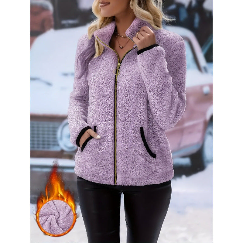 Double-Sided Fleece Hooded Jacket
