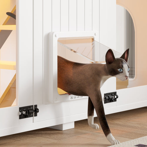 Hidden Litter Box Furniture with Cat Tree