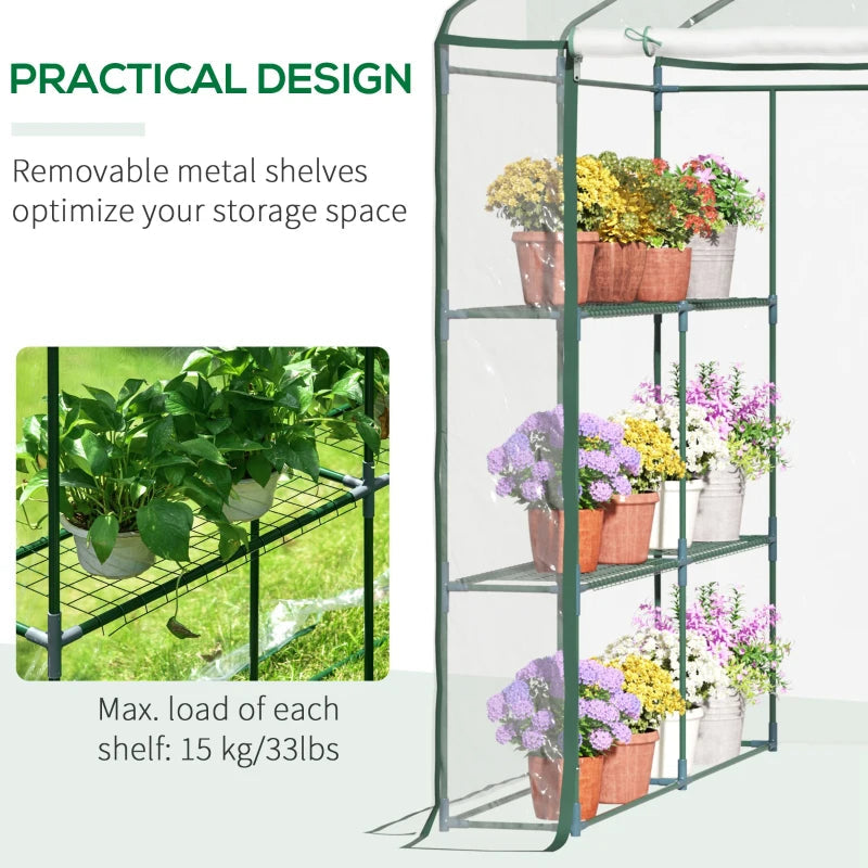 Mini Walk-In Greenhouse with Shelves