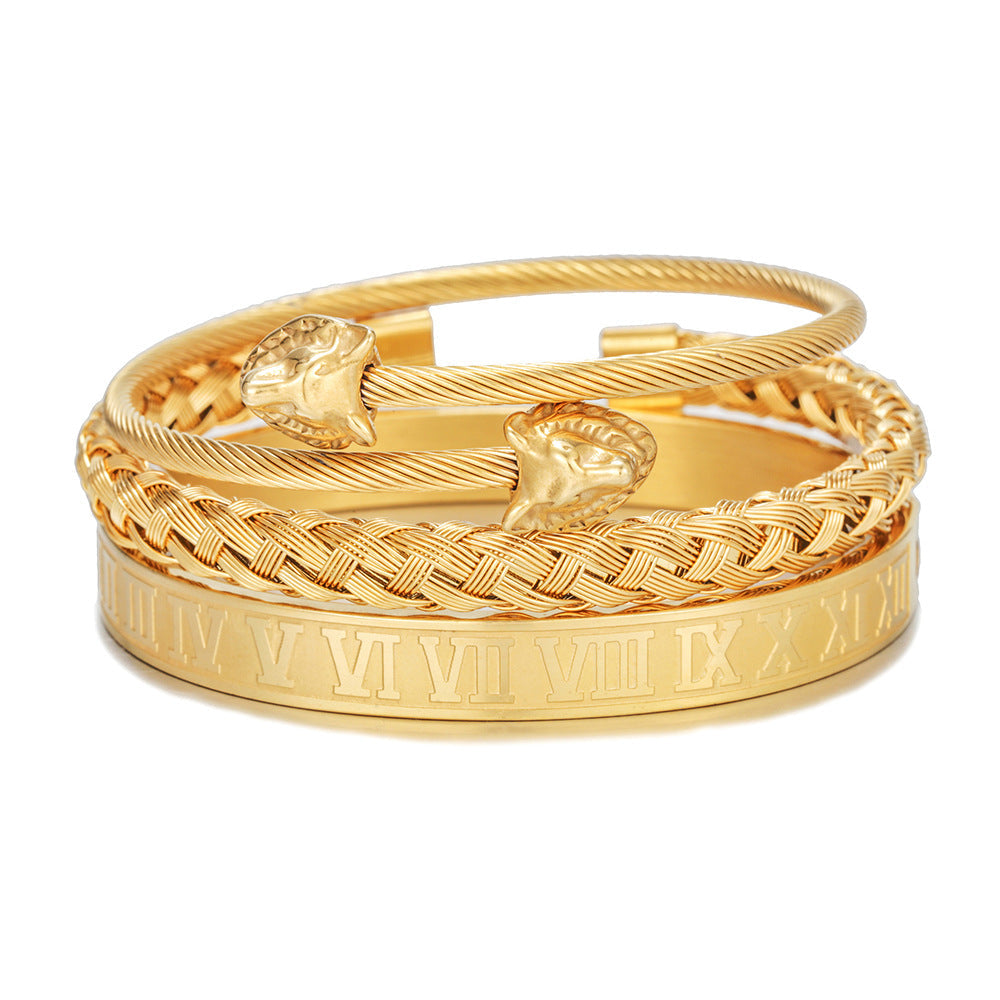 Roman Numeral Bangle Set