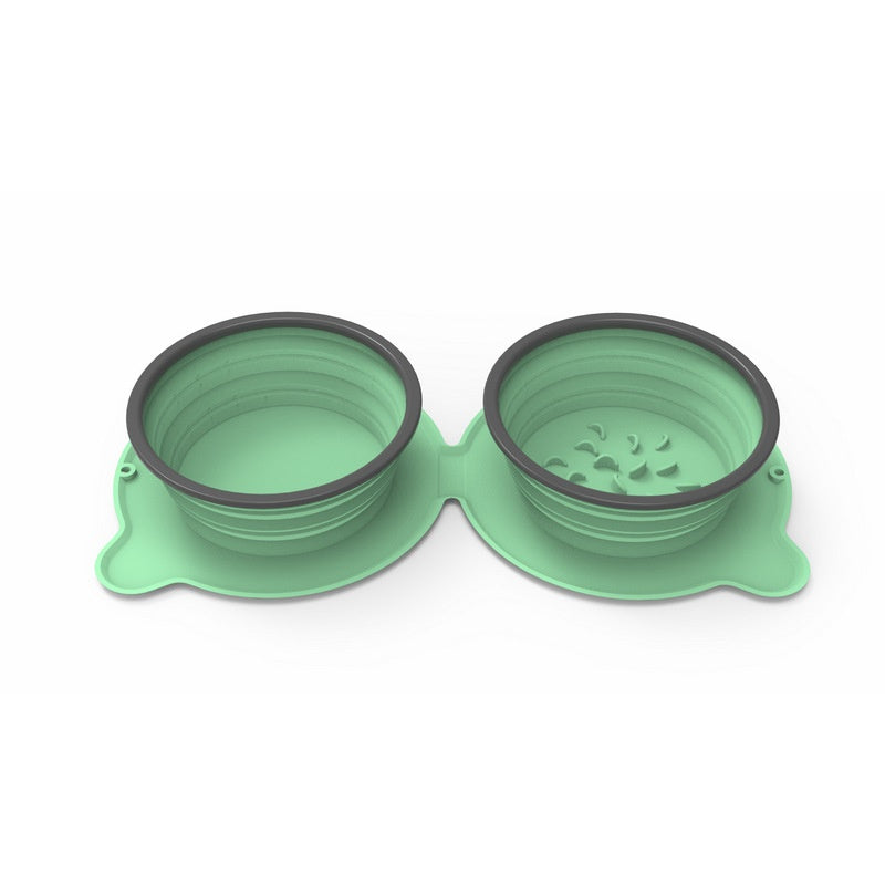 Foldable Silicone Double Pet Bowl