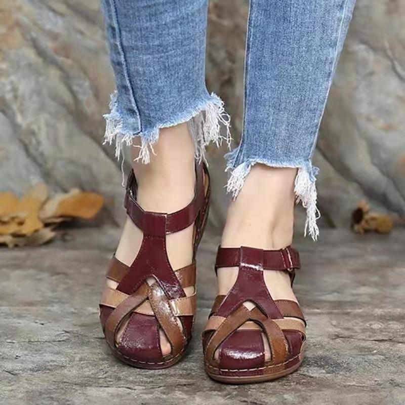 Women's Color-Block Wedge Sandals