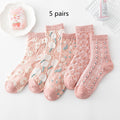 Embossed Flower Crew Socks