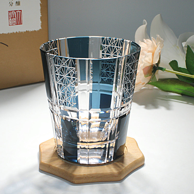 Chrysanthemum Crystal Whiskey Glass