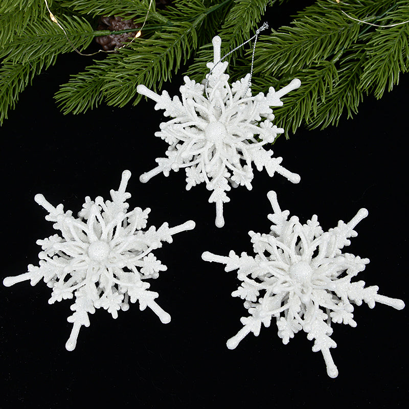 3D White Snowflake Ornaments