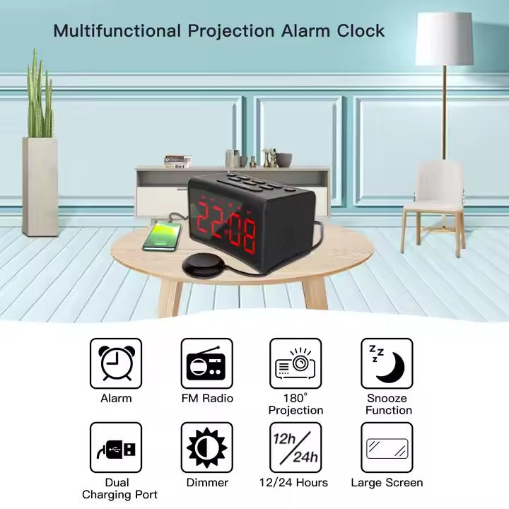 Large LED Alarm Clock with FM Radio