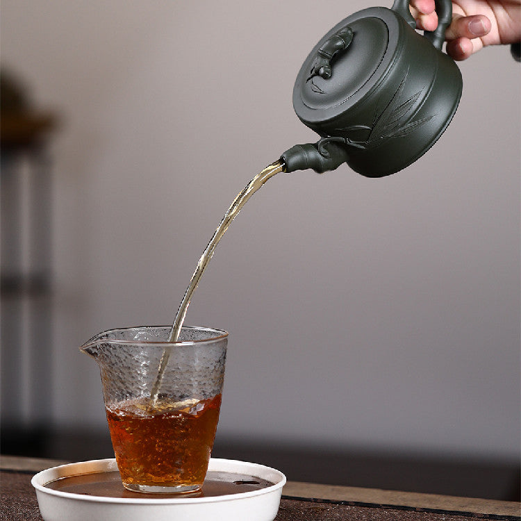 Handmade Bamboo Clay Teapot