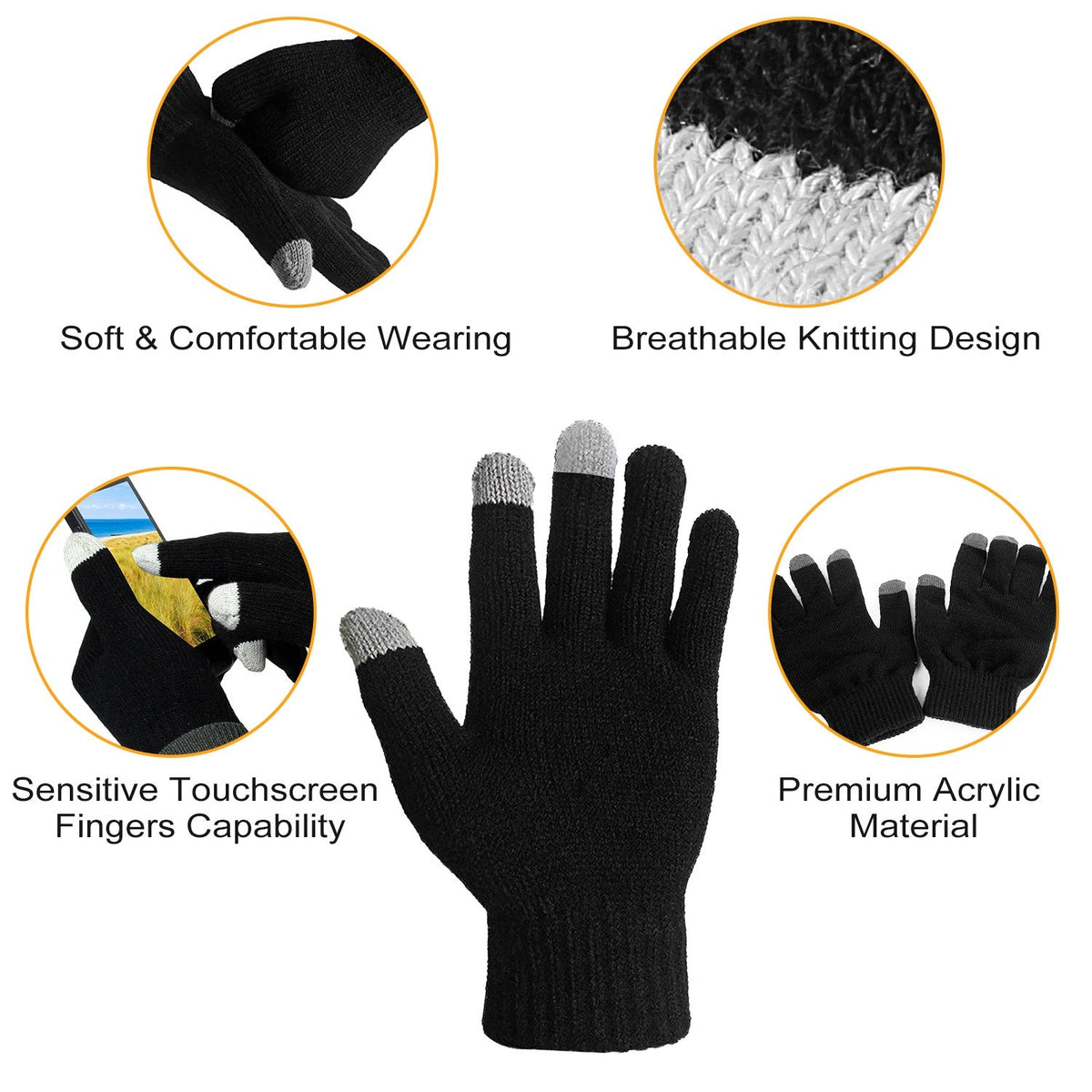 Knit Touchscreen Gloves