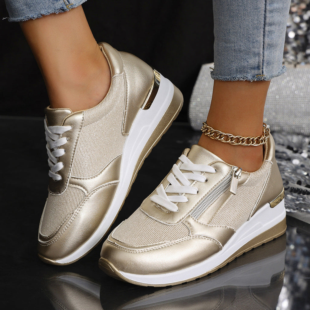 Metallic Platform Sneakers