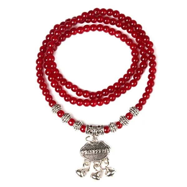 Red Agate Beaded Bracelet