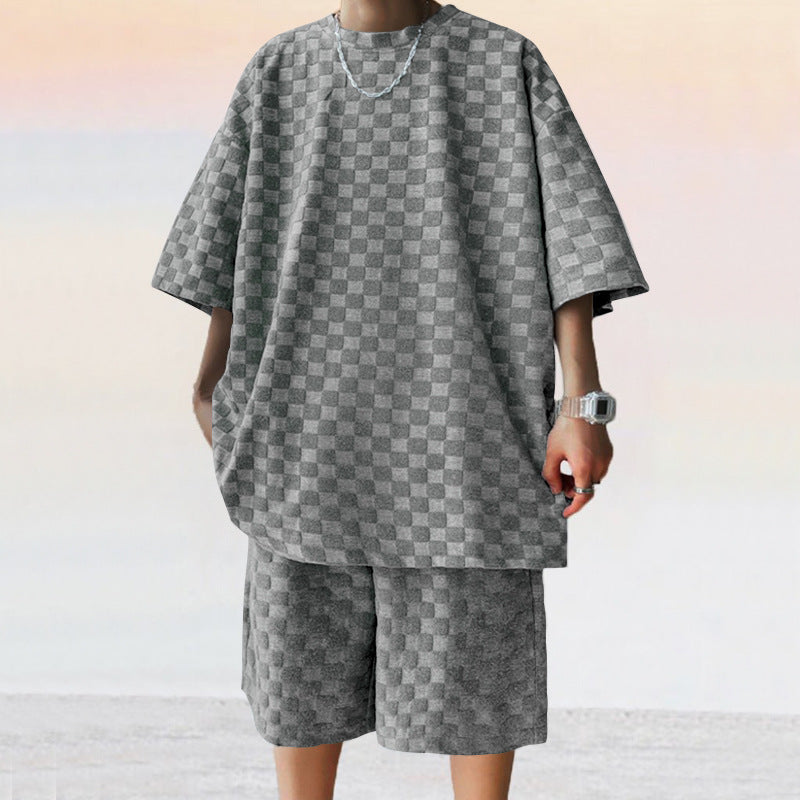 Men's Jacquard Shirt & Shorts Set