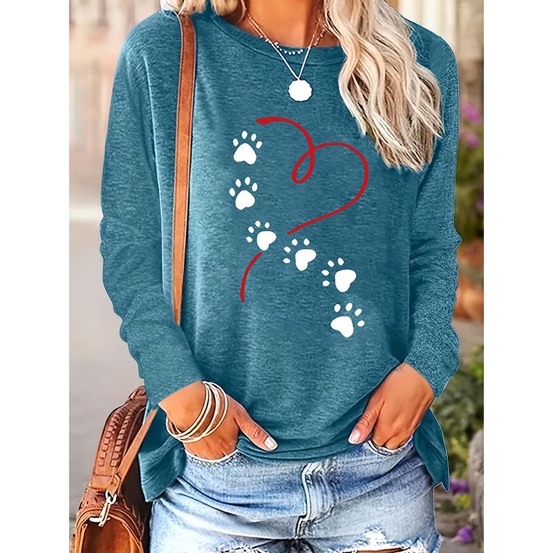 Heart & Paw Print Long-Sleeve Tee