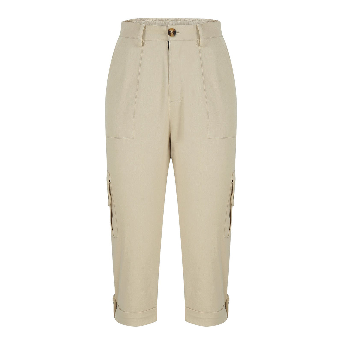 High-Waist Cropped Cargo Pants