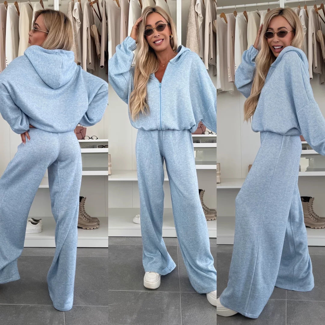 Women's Elastic Pants Two-Piece Set
