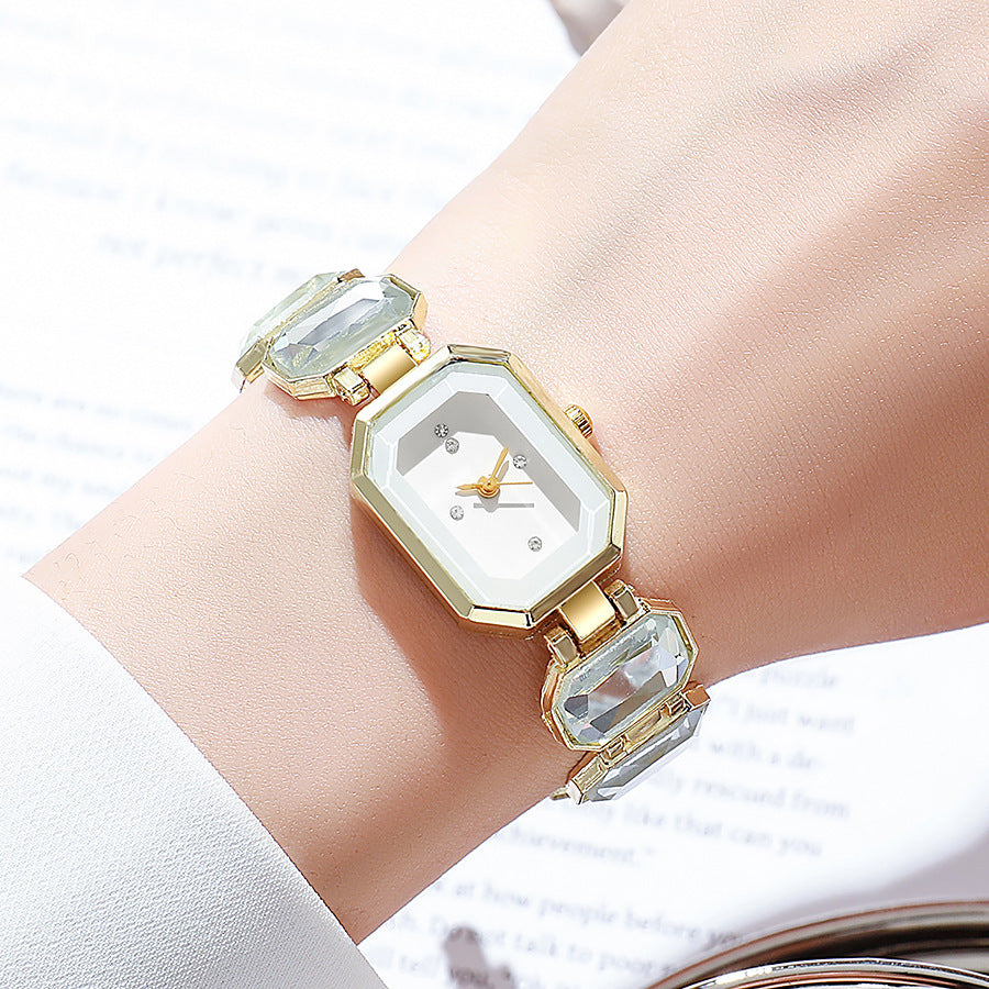 Gemstone-Color Bracelet Watch