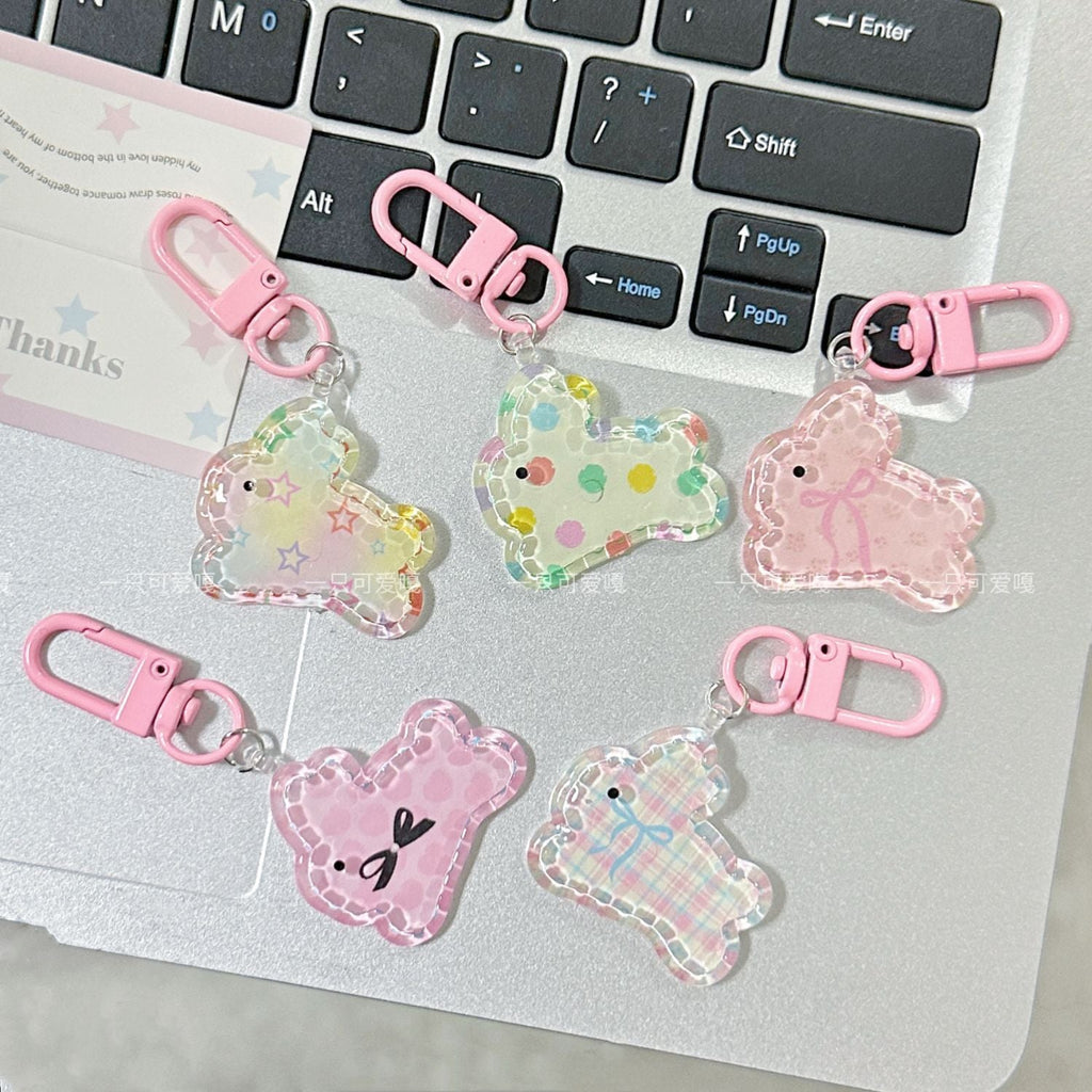 Clear Bunny Keychain