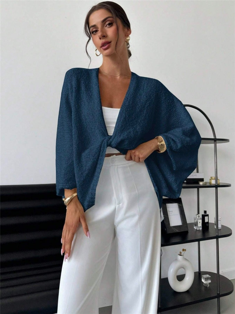 Cross-Front Deep V Sweater