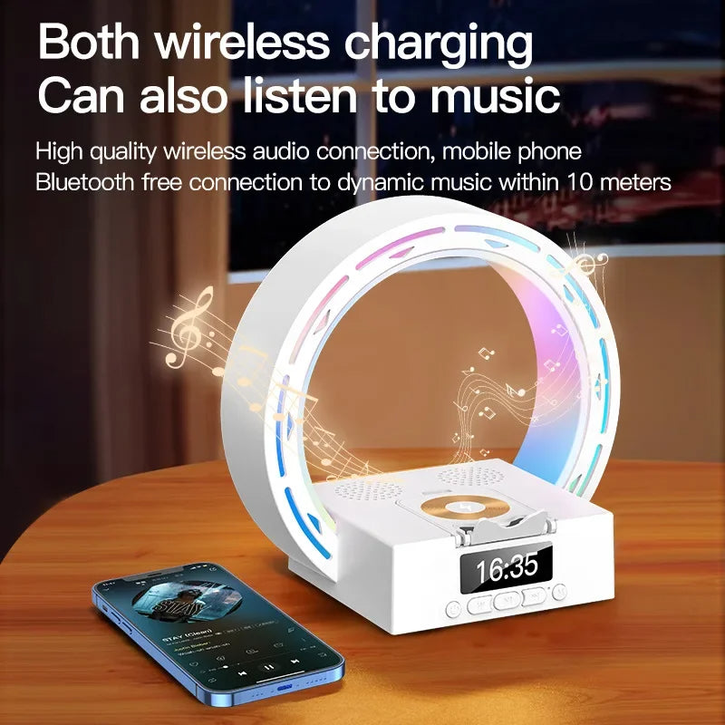 4-in-1 Alarm Clock Lamp & Speaker