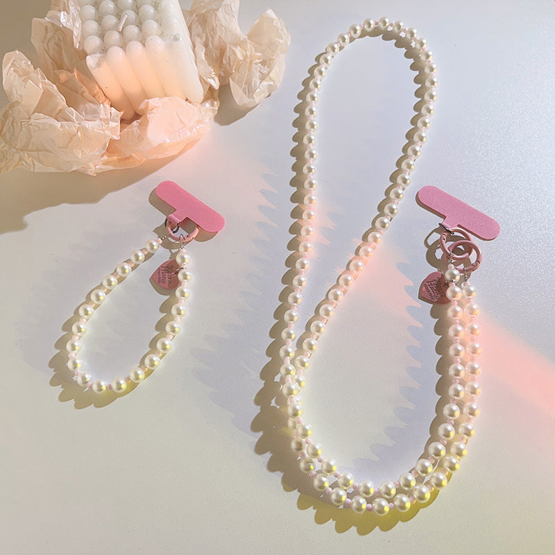 Heart & Pearl Phone Wrist Strap