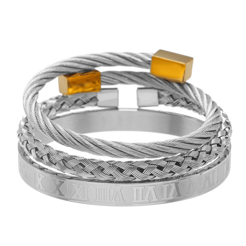 Roman Numeral Bangle Set
