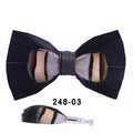 Feather Bow Tie with Brooch