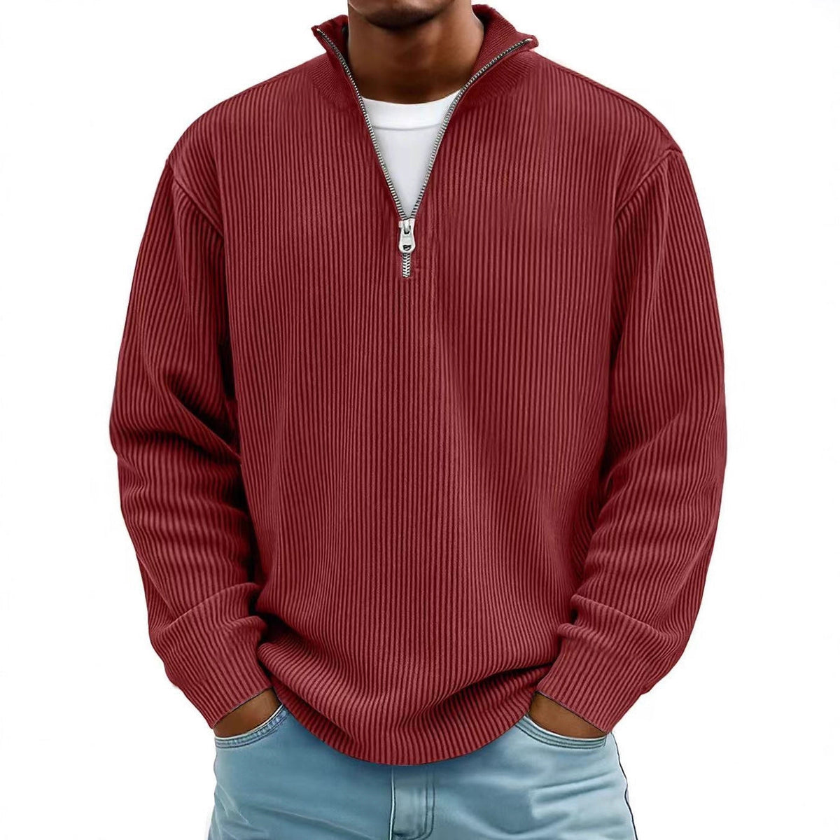 Men's Corduroy Quarter-Zip Pullover