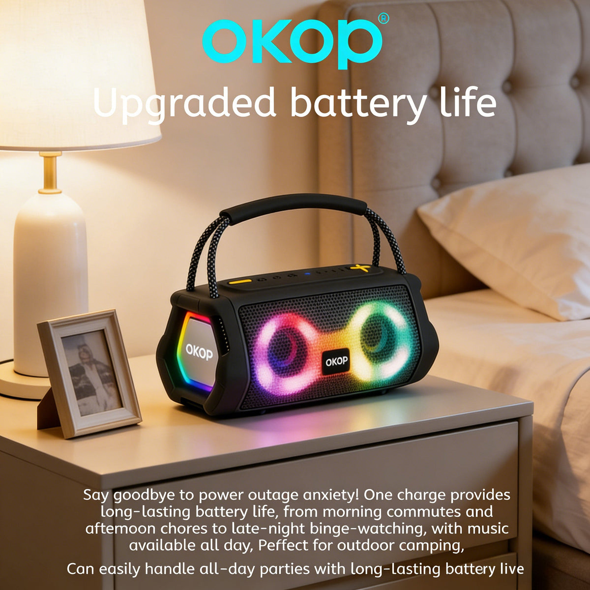 RGB Portable Party Speaker with Handle