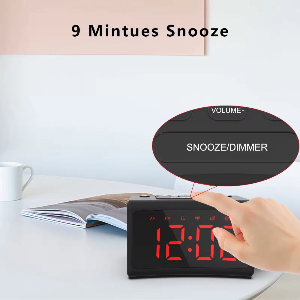 Large LED Alarm Clock with FM Radio