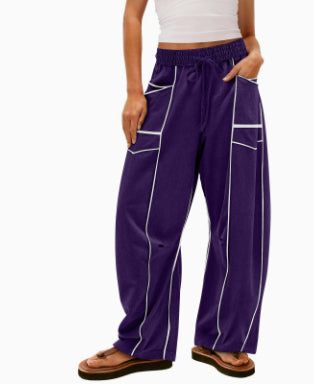 Striped Wide-Leg Sweatpants