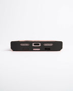 Black wireless charging battery case for iPhone - ports view