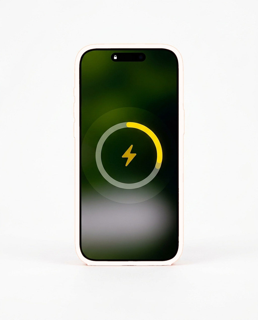 White wireless charging battery case for iPhone - front view