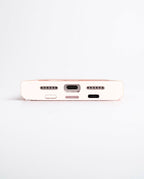 White wireless charging battery case for iPhone - ports view