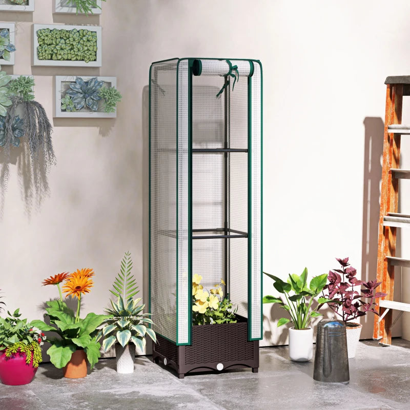Raised Garden Bed with Greenhouse Cover