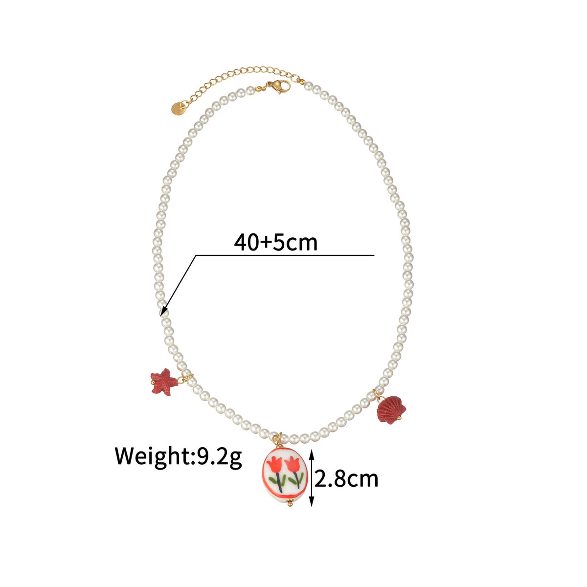 Ceramic Charm Beaded Necklace