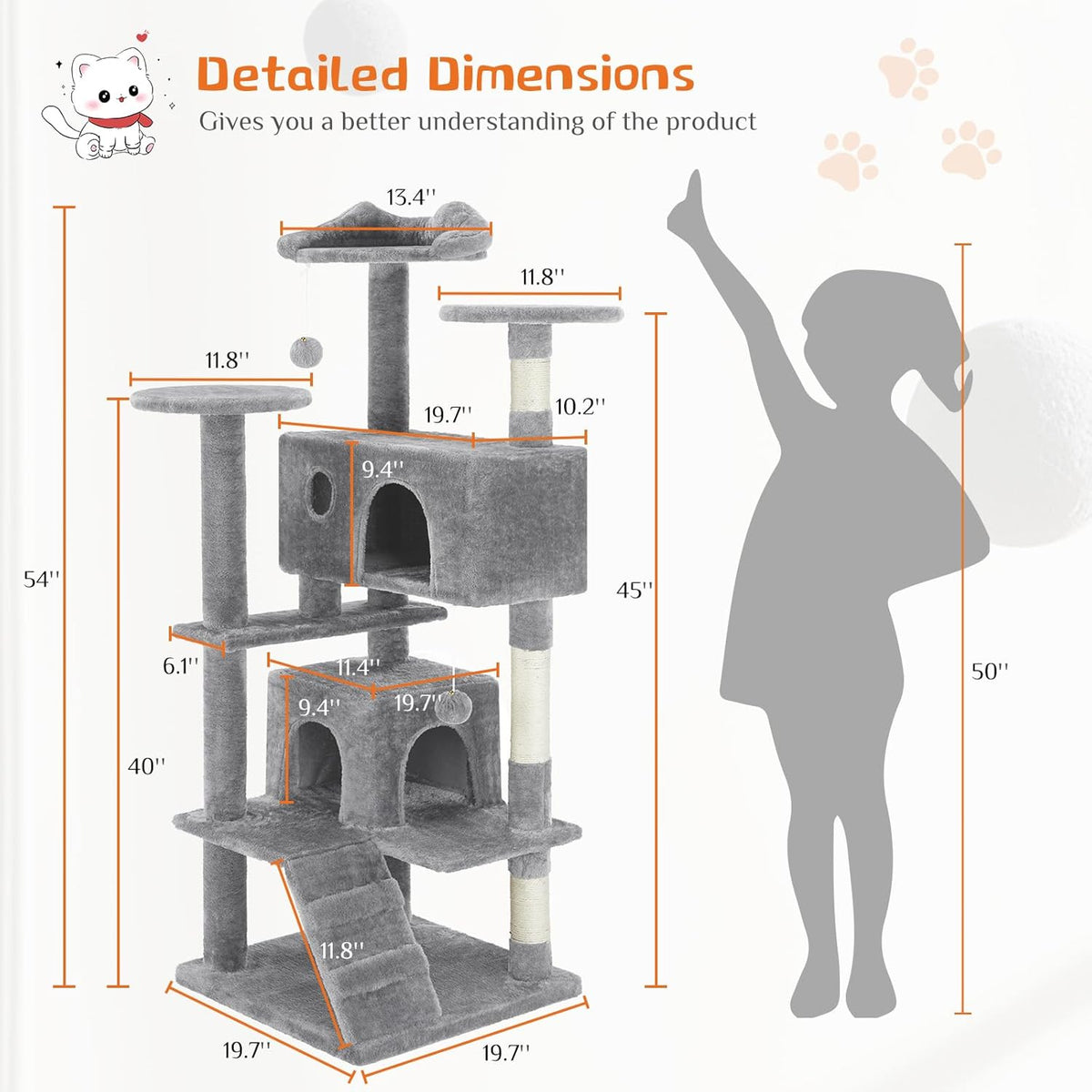 54-Inch Multi-Level Cat Tree