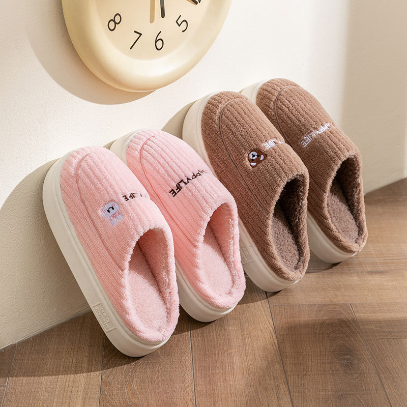 Bunny & Bear Plush Slippers
