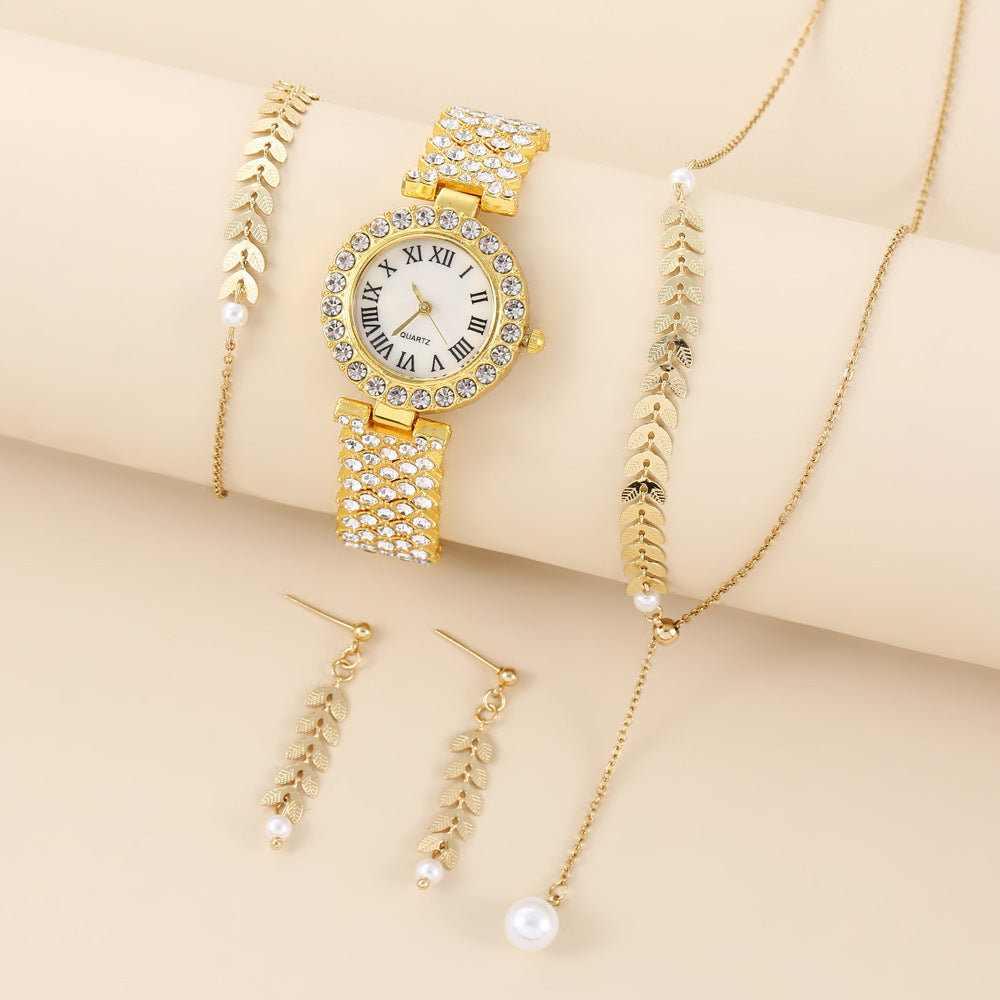Rhinestone Watch & Jewelry Gift Set