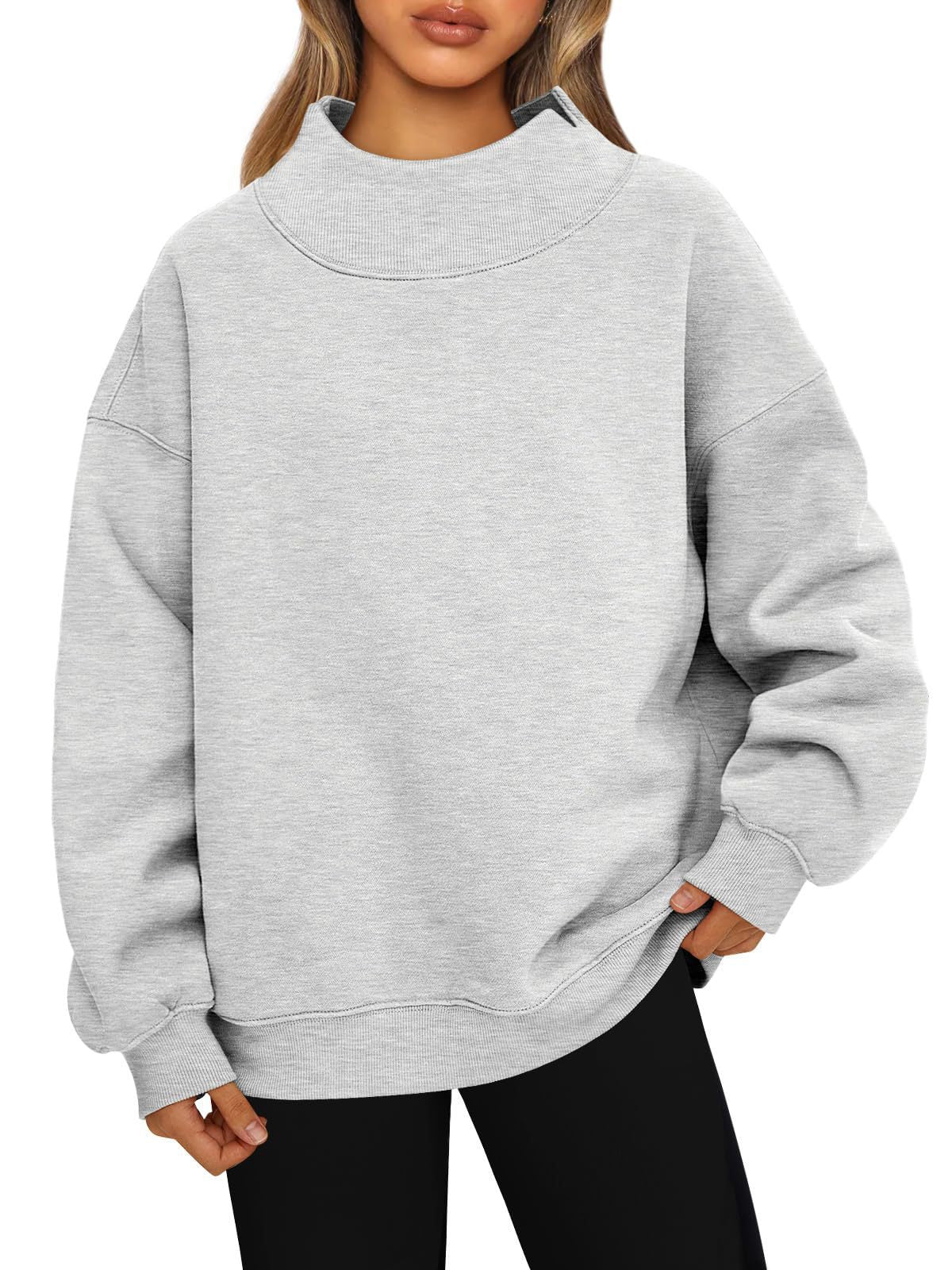 Fleece-Lined Mock-Neck Sweatshirt