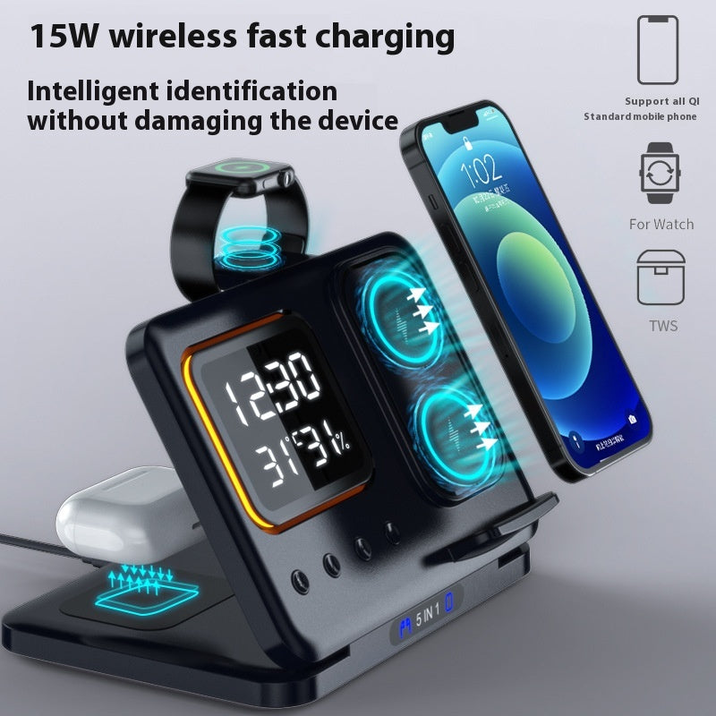 5-in-1 Wireless Charger with Alarm Clock