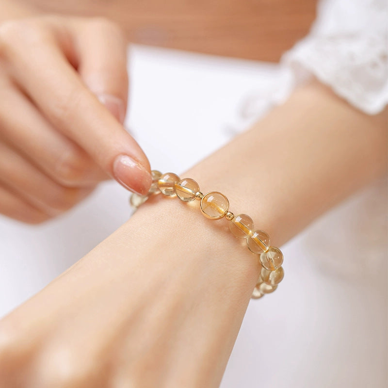 Golden Crystal Bead Bracelet