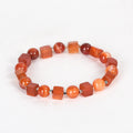 Gemstone Cube & Gold Bead Bracelet