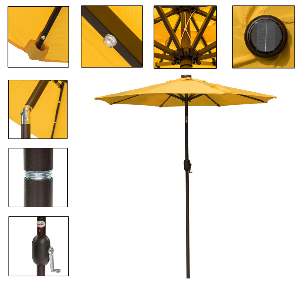 7 ft Solar LED Patio Umbrella